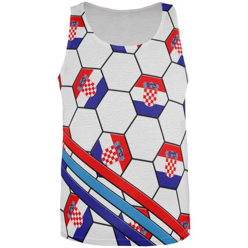 World Cup Croatia Soccer Ball All Over Mens Tank Top sold by Old Glory
