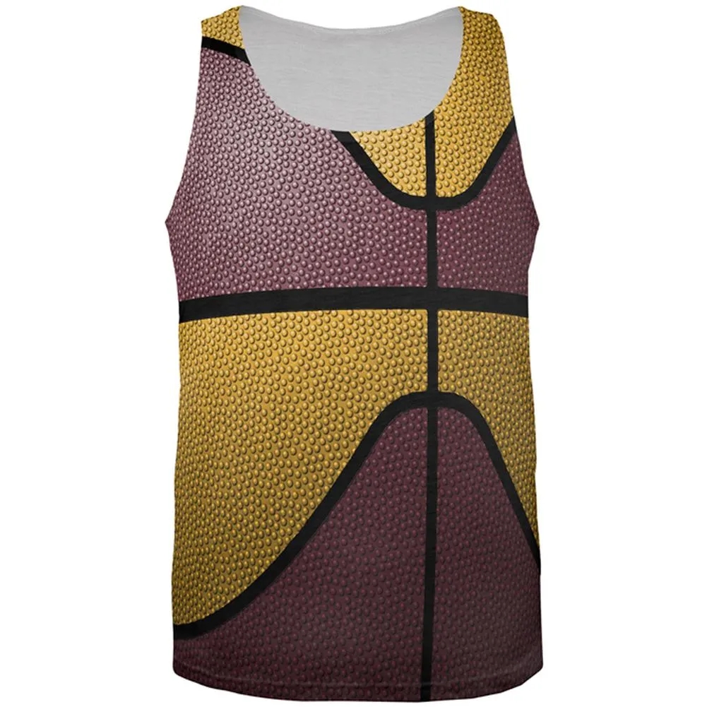 Championship Basketball Maroon and Gold All Over Mens Tank Top sold by Old Glory