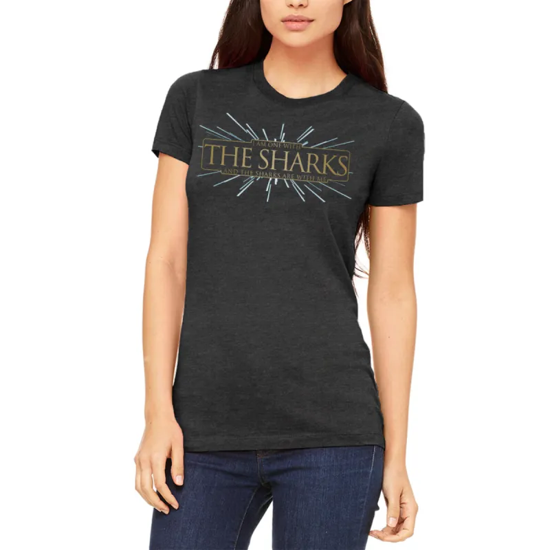 One With The Sharks Funny Force Juniors Soft T Shirt sold by Old Glory