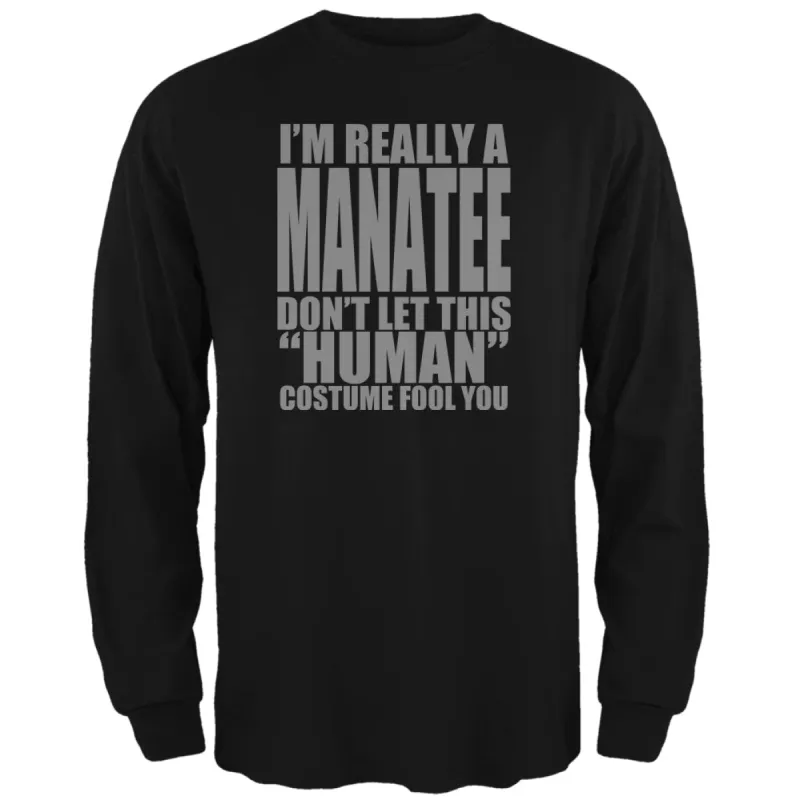 Halloween Human Manatee Costume Mens Long Sleeve T Shirt sold by Old Glory