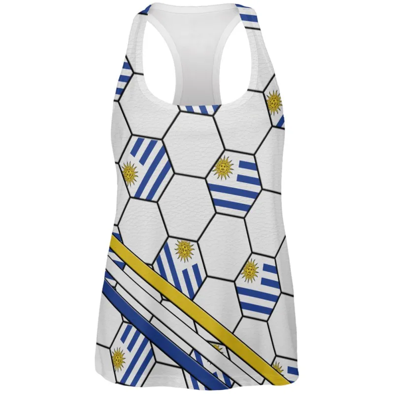 World Cup Uruguay Soccer Ball All Over Womens Work Out Tank Top sold by Old Glory