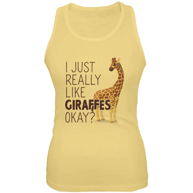 I Just Really Like Giraffes Ok Juniors Soft Tank Top sold by Old Glory