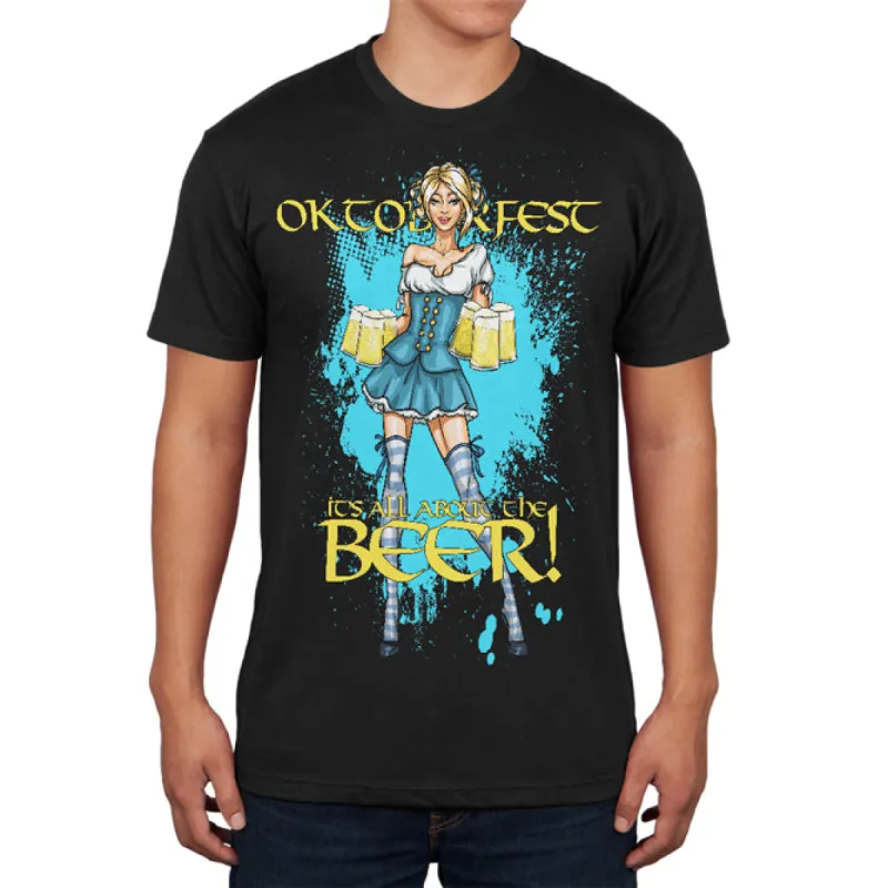 Oktoberfest All About The Beer Wench Mens Soft T Shirt sold by Old Glory