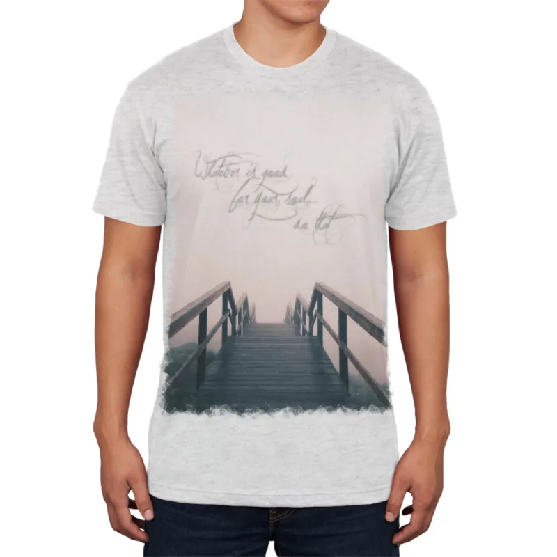 Whatever is Good for Your Soul Heather White Adult Soft T-Shirt sold by Old Glory