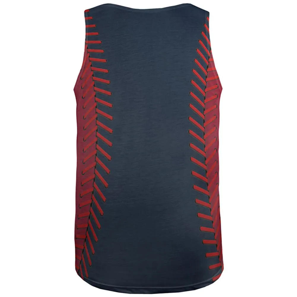 Baseball League Navy Blue and Scarlet All Over Mens Tank Top sold by Old Glory product image thumbnail 2