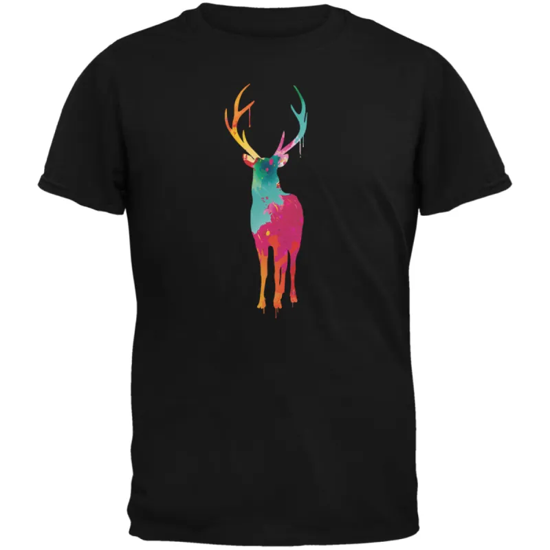 Splatter Deer Black Adult T-Shirt sold by Old Glory