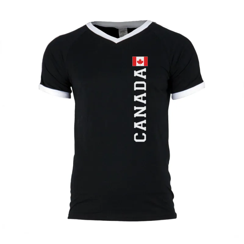 World Cup Canada Mens Soccer Jersey V-Neck T-Shirt sold by Old Glory