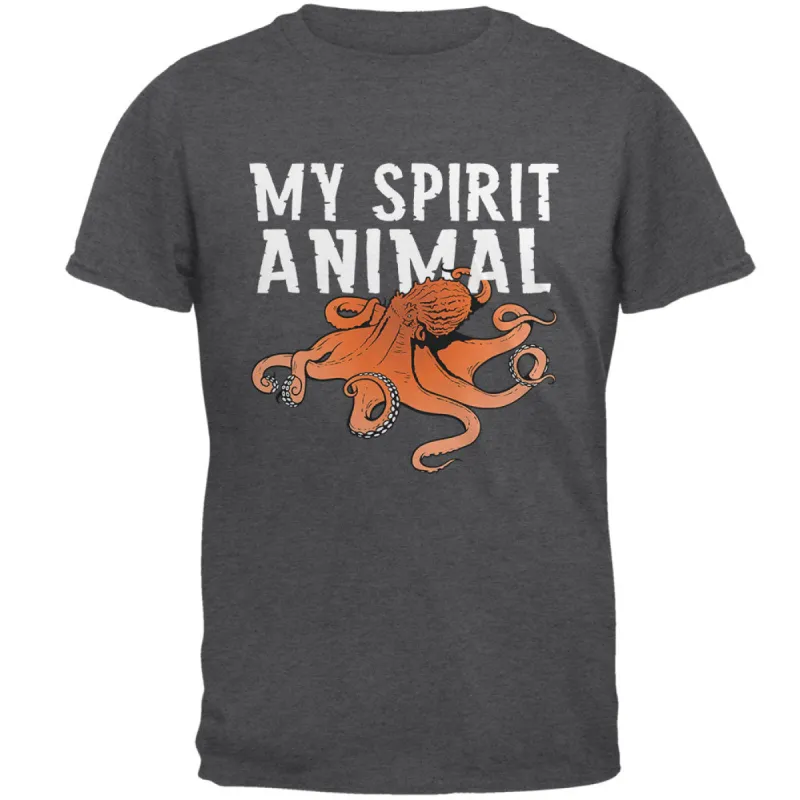 My Spirit Animal Octopus Dark Heather Adult T-Shirt sold by Old Glory