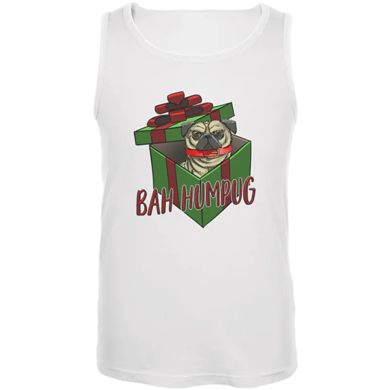 Christmas Bah Humpug Grumpy Scrooge Pug Gift Mens Tank Top sold by Old Glory