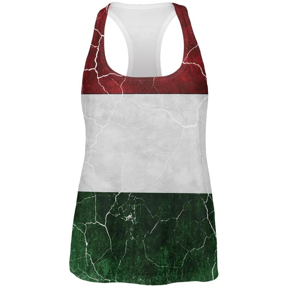 Distressed Hungarian Flag All Over Womens Work Out Tank Top sold by Old Glory