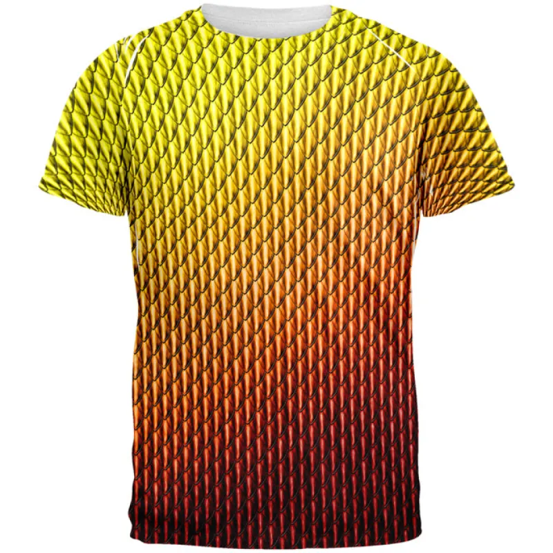 Halloween Red Fire Dragon Scales Costume All Over Mens T Shirt sold by Old Glory