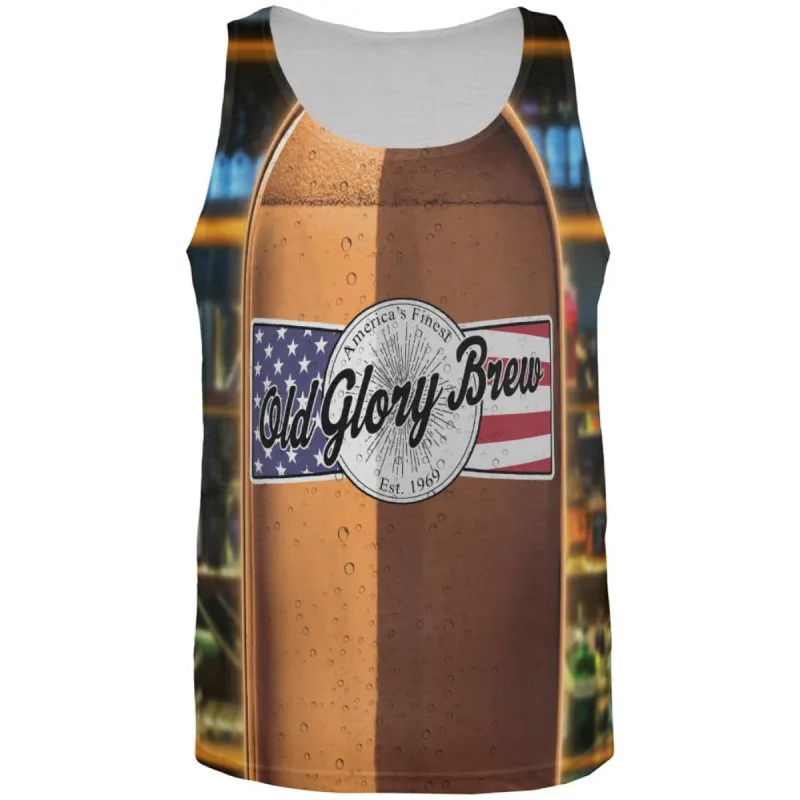 Halloween Old Glory Brew Beer Bottle Costume All Over Mens Tank Top sold by Old Glory