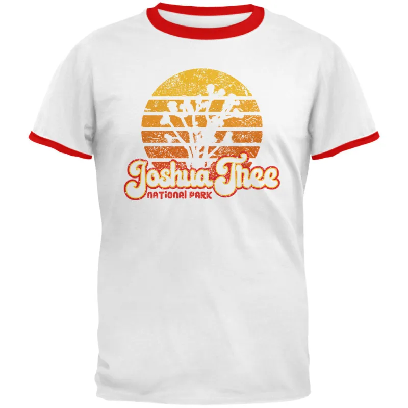 National Park Retro 70s Sunset Joshua Tree Mens Ringer T Shirt sold by Old Glory