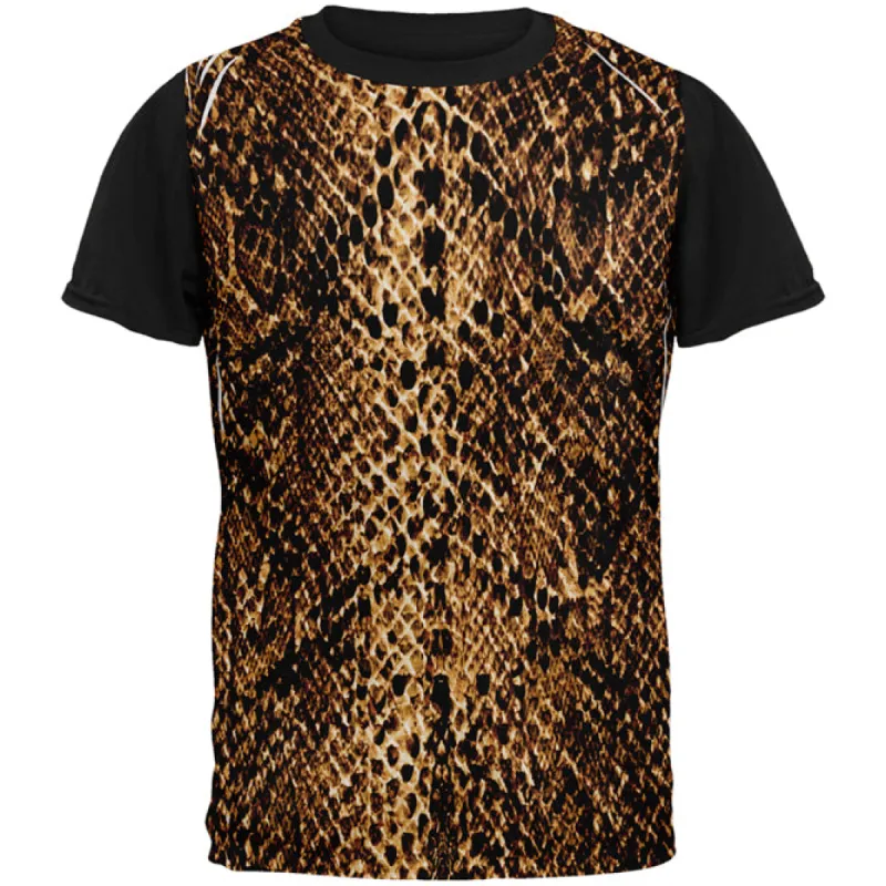 Halloween Desert Brown Snake Snakeskin Costume All Over Mens Black Back T Shirt sold by Old Glory