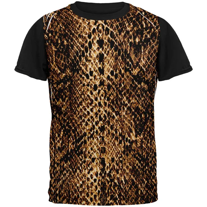 Halloween Desert Brown Snake Snakeskin Costume All Over Mens Black Back T Shirt sold by Old Glory