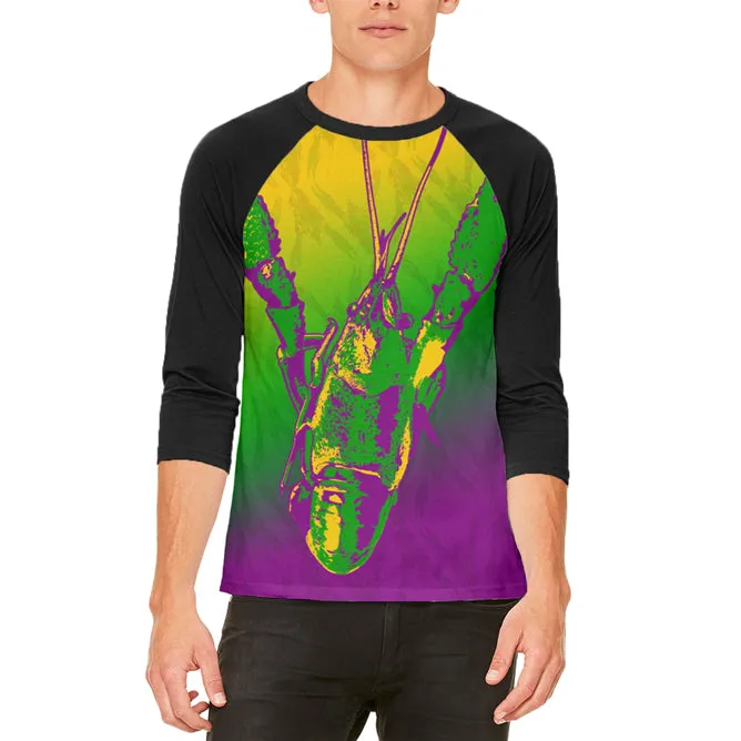 Mardi Gras Cajun Crawfish Mens Raglan T Shirt sold by Old Glory