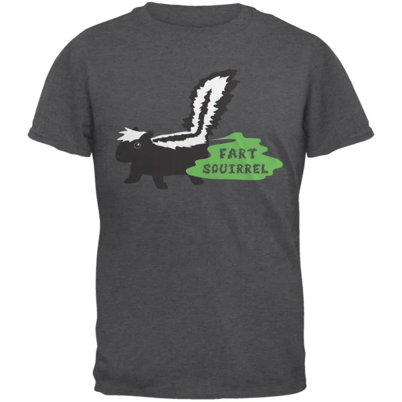 Fart Squirrel Skunk Dark Heather Adult T-Shirt sold by Old Glory