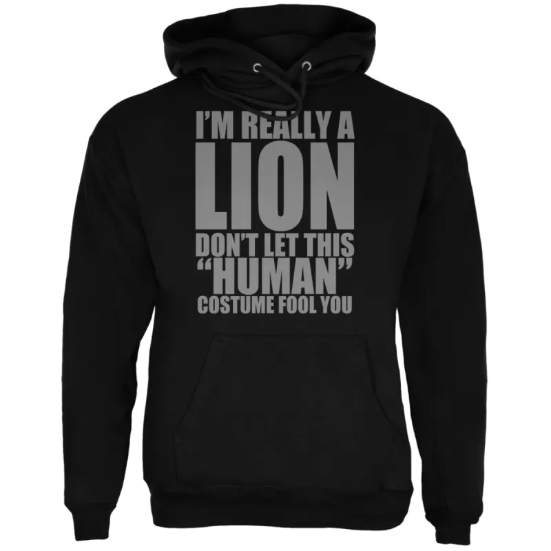 Halloween Human Lion Costume Black Adult Hoodie sold by Old Glory