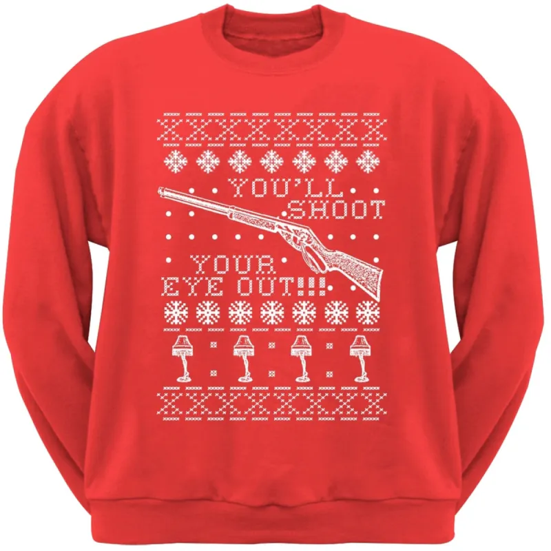 You'll Shoot Your Eye Out Red Crew Neck Sweatshirt sold by Old Glory