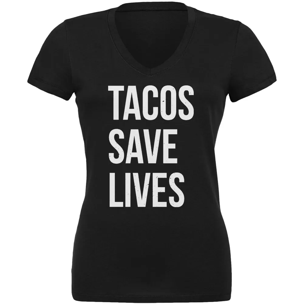 Tacos Save Lives Juniors V-Neck T Shirt sold by Old Glory product image thumbnail 2