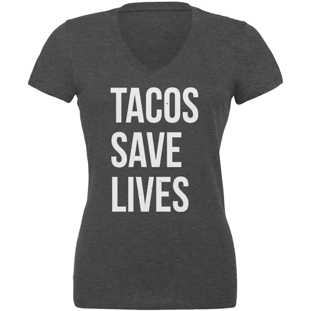 Tacos Save Lives Juniors V-Neck T Shirt sold by Old Glory product image thumbnail 3