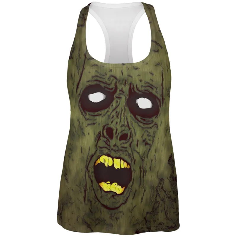 Halloween Dirty Ugly Zombie Face All Over Womens Work Out Tank Top sold by Old Glory