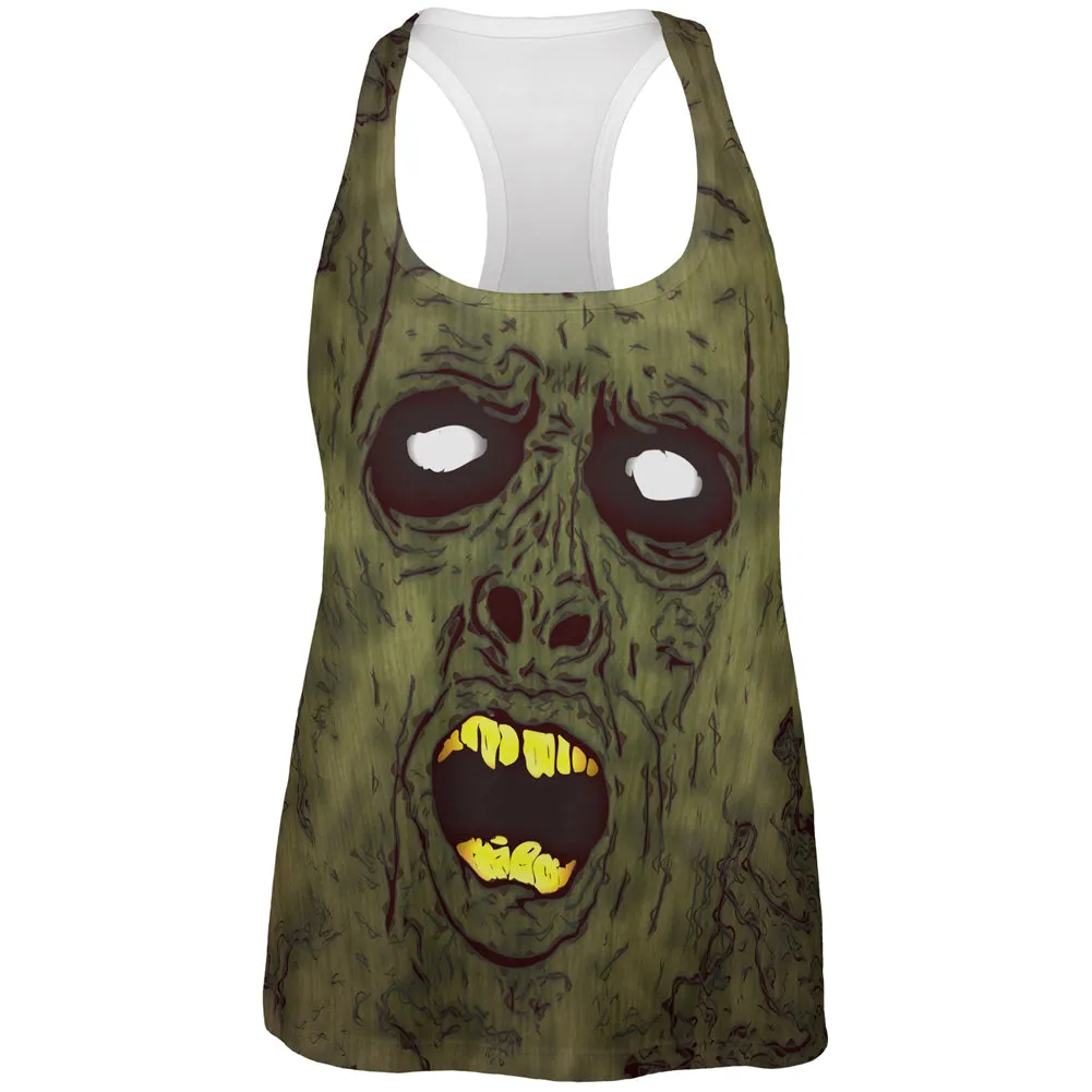 Halloween Dirty Ugly Zombie Face All Over Womens Work Out Tank Top sold by Old Glory