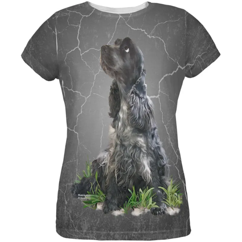 English Cocker Spaniel Live Forever All Over Womens T Shirt sold by Old Glory