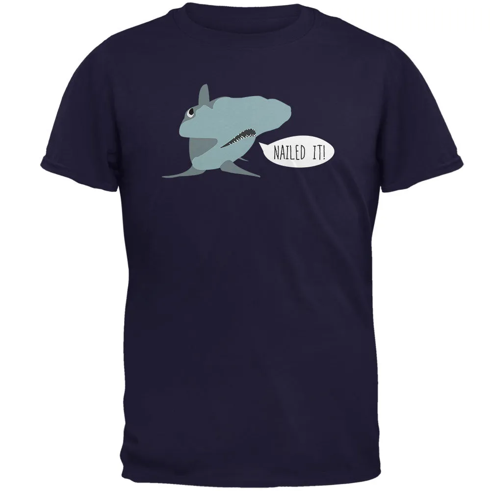 Shark Nailed It Hammerhead Funny Pun Mens T Shirt sold by Old Glory