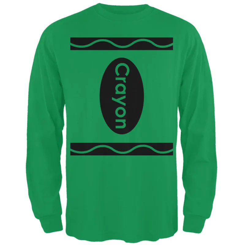 Halloween Crayon Costume Irish Green Adult Long Sleeve T-Shirt sold by Old Glory