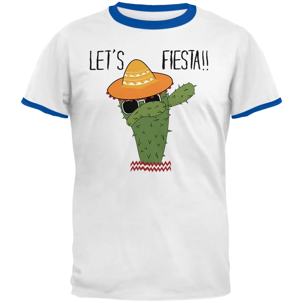 Cinco De May Cactus Let's Fiesta Party Mens Ringer T Shirt sold by Old Glory