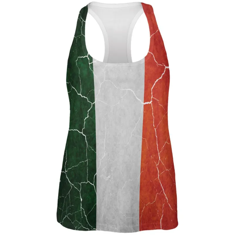 Distressed Irish Flag All Over Womens Work Out Tank Top sold by Old Glory