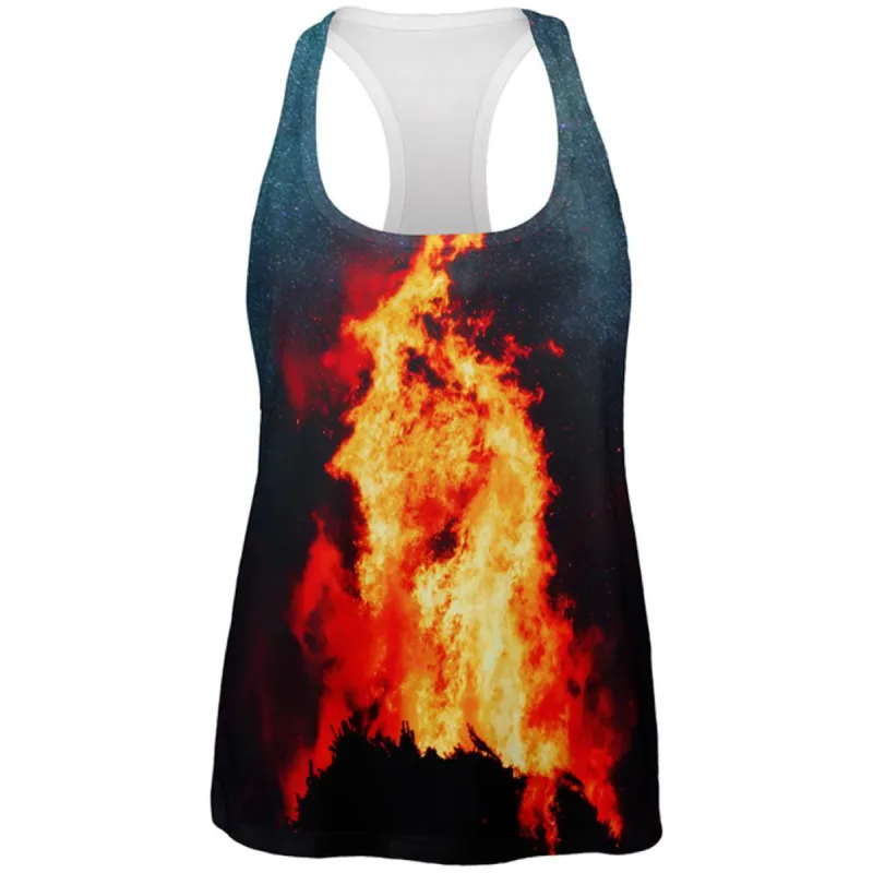 Autumn Fall It's Bonfire Season All Over Womens Work Out Tank Top sold by Old Glory