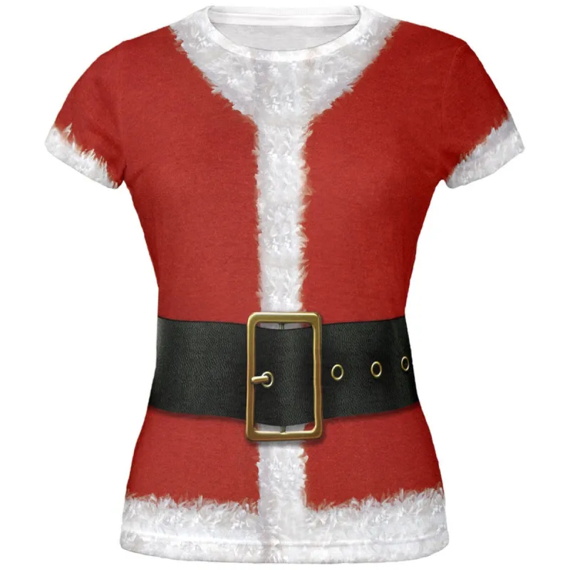 Christmas Santa Claus Costume All Over Juniors T-Shirt sold by Old Glory