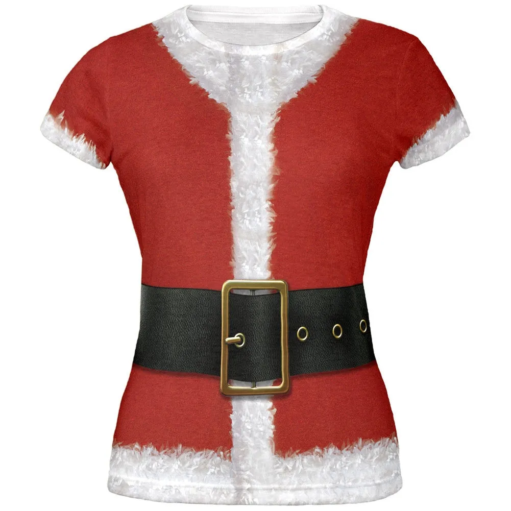 Christmas Santa Claus Costume All Over Juniors T-Shirt sold by Old Glory