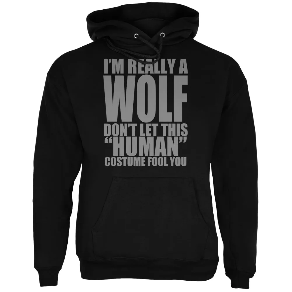 Halloween Human Wolf Costume Black Adult Hoodie sold by Old Glory
