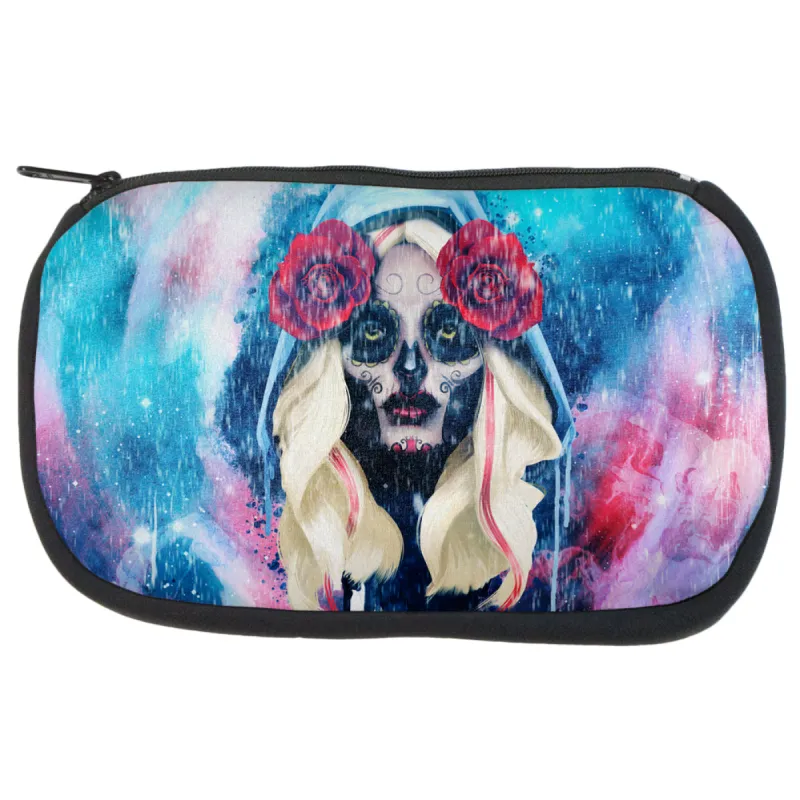 Halloween Day of the Dead Sugar Skull Girl Rain Makeup Bag sold by Old Glory