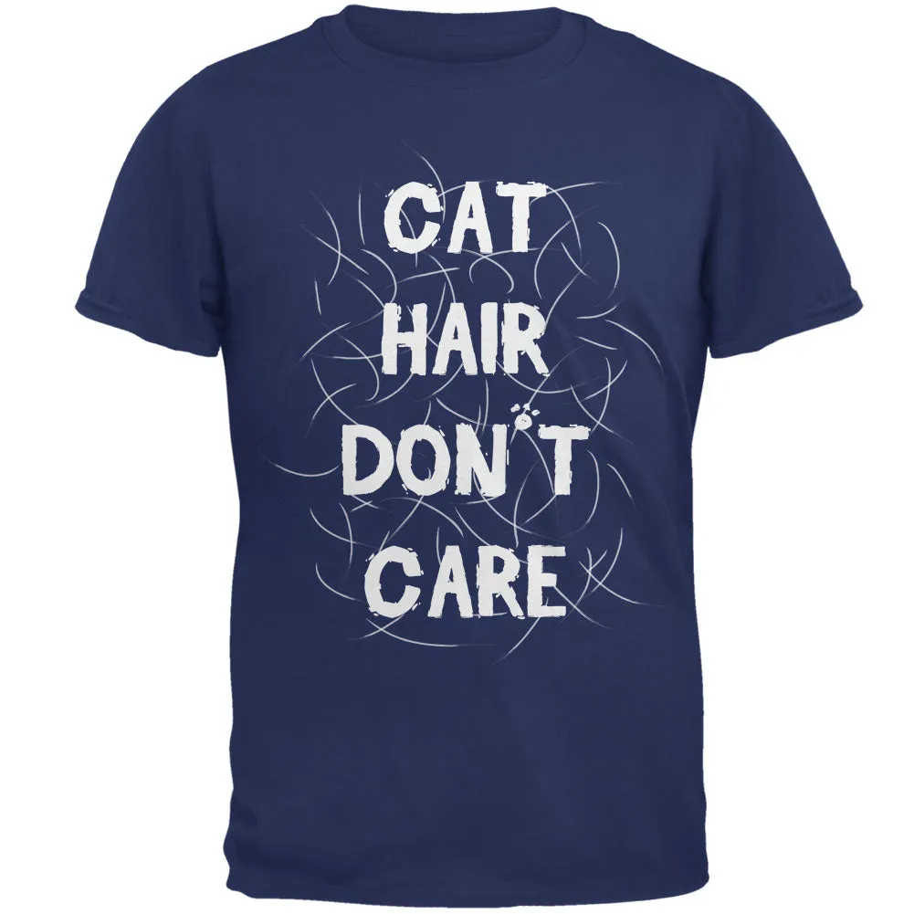 Cat Hair Don't Care Metro Blue Adult T-Shirt sold by Old Glory