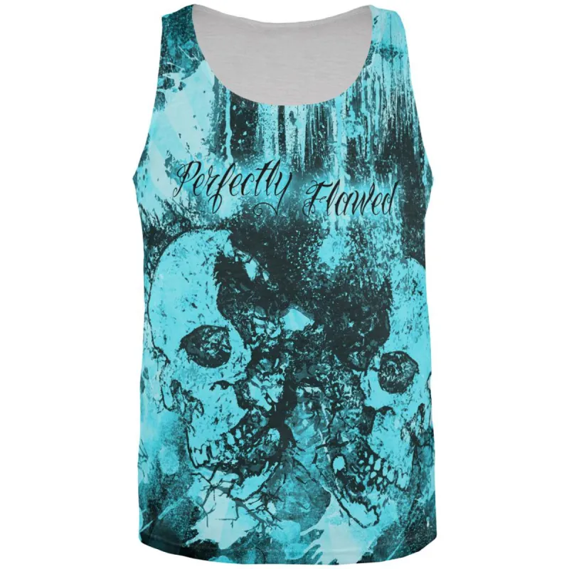 Perfectly Flawed Blue Dreaming Skulls All Over Mens Tank Top sold by Old Glory