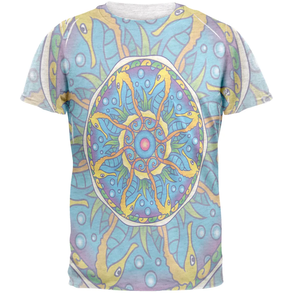 Mandala Trippy Stained Glass Seahorse Mens T Shirt sold by Old Glory