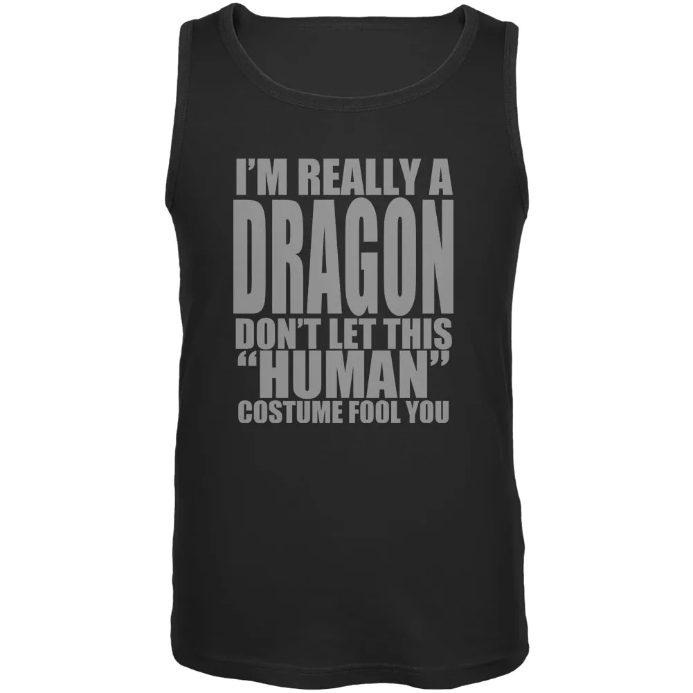 Halloween Human Dragon Costume Black Adult Tank Top sold by Old Glory