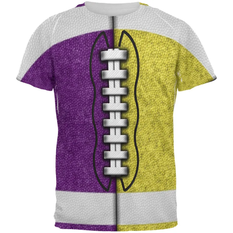 Fantasy Football Team Purple and Yellow All Over Mens T Shirt sold by Old Glory
