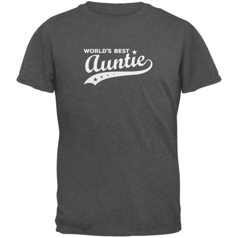 World's Best Auntie Dark Heather Adult T-Shirt sold by Old Glory