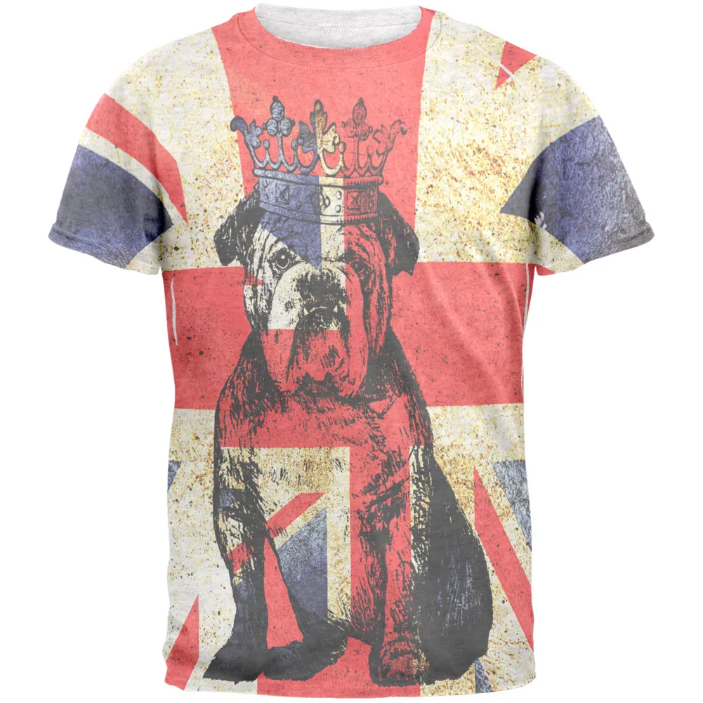 English British Bulldog Crown Grunge Flag Mens T Shirt sold by Old Glory