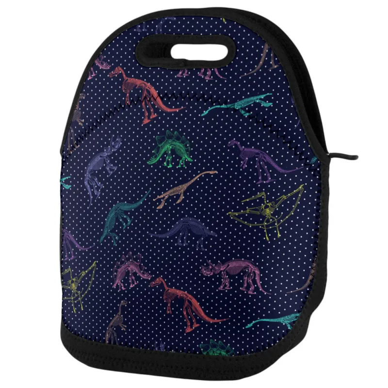 Dino Dinosaur Color Pattern Cute Lunch Tote Bag sold by Old Glory