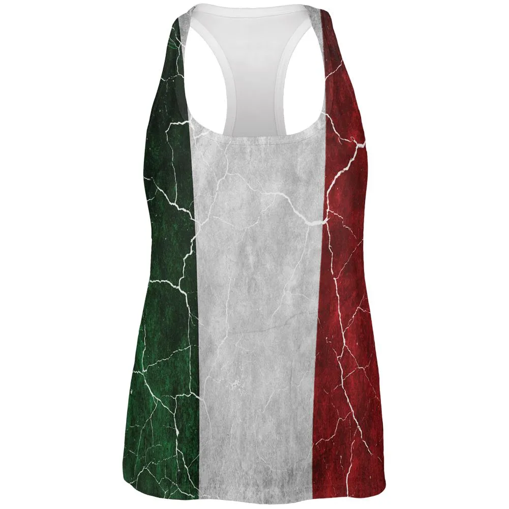 Distressed Italian Flag All Over Womens Work Out Tank Top sold by Old Glory
