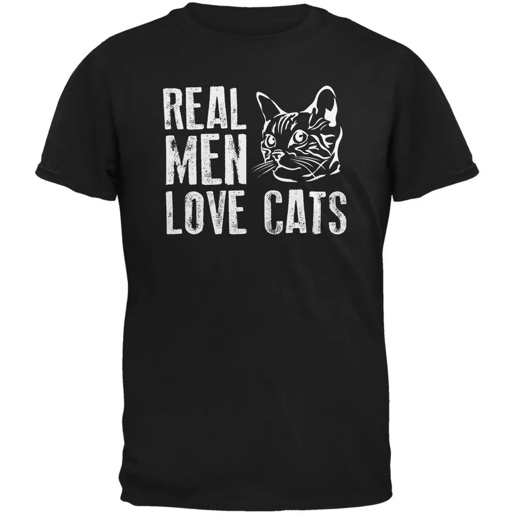 Real Men Love Cats Charcoal Grey Adult T-Shirt sold by Old Glory