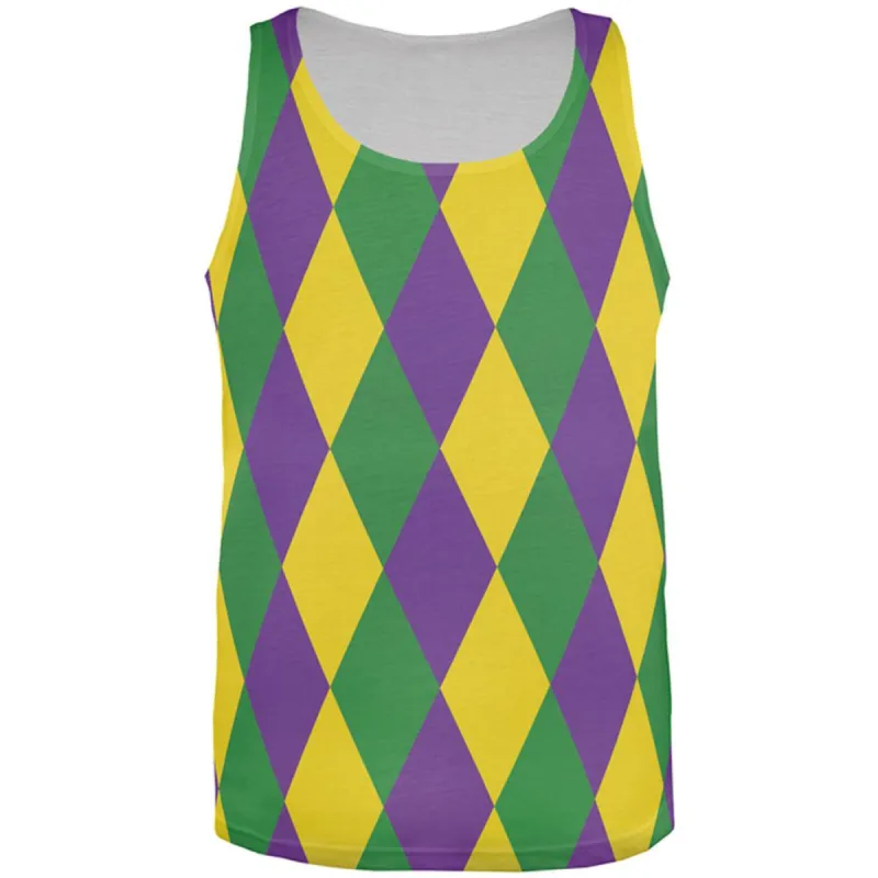 Mardi Gras Jester Costume All Over Mens Tank Top sold by Old Glory