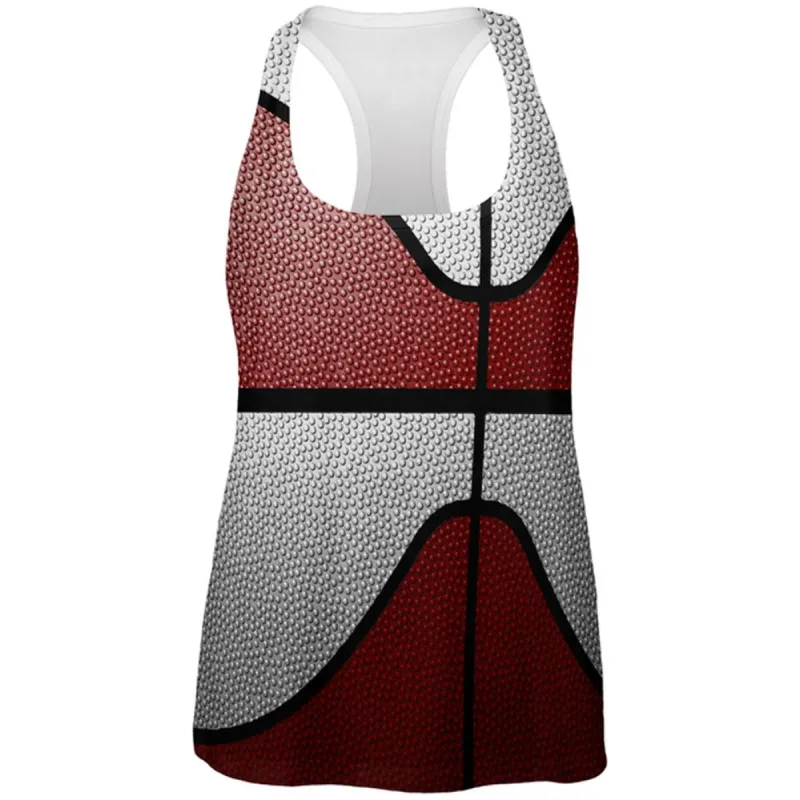 Championship Basketball Maroon & White All Over Womens Work Out Tank Top sold by Old Glory