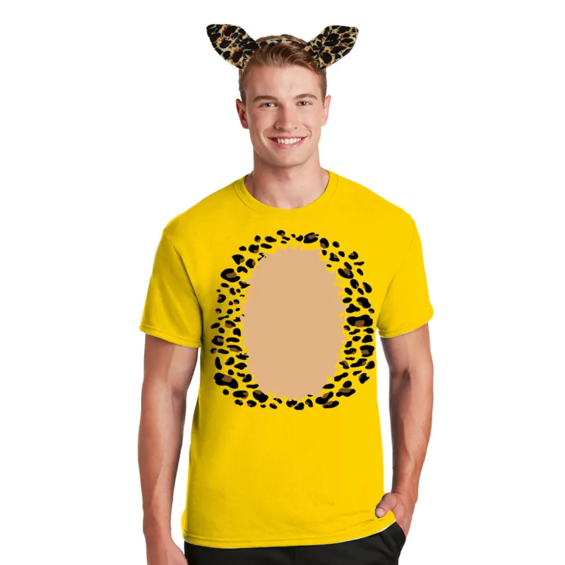 Halloween Costume Leopard Mens Costume T Shirt with Leopard Ears Headband sold by Old Glory